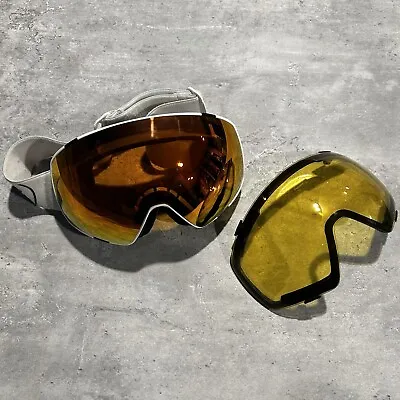 Von Zipper Capsule White & Bronze Snowboard Goggles W Extra Lens + Hard Case • $75