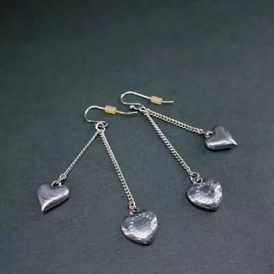 7139 Marc Jacobs Earrings Heart Design Logo Silver-colored • £52.28