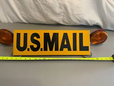 Us Mail Rural  Carrier  Safety Sign  Lights Preowned Magnetic Yellow  • $75