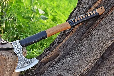 Viking Hand Forged 1095 High Carbon Steel Bladetomahawkhatchetcombat Axe • $11.16