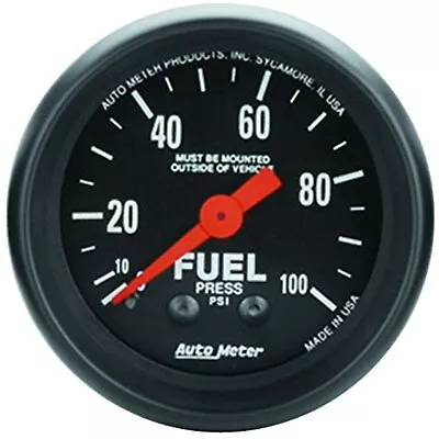 AUTO METER 2612 Z-Series Mechanical Fuel Pressure Gauge 0-100 Psi 2 1/16  52mm • $78.99