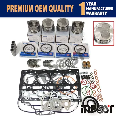 $434 • Buy V1505 V1505D V1505T Overhaul Rebuild Kit Full Gasket Piston For Kubota Engine
