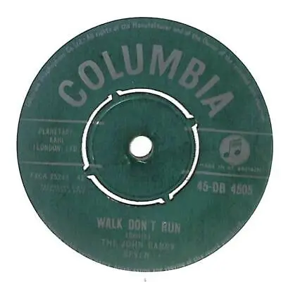 The John Barry Seven Walk Don't Run UK 7  Vinyl 1960 45-DB4505 Columbia 45 VG • £3.24