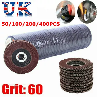 £109.99 • Buy 400PCS FLAP GRINDING SANDING DISCS 115mm 4.5  40 60 80 120 GRIT ANGLE WHEEL