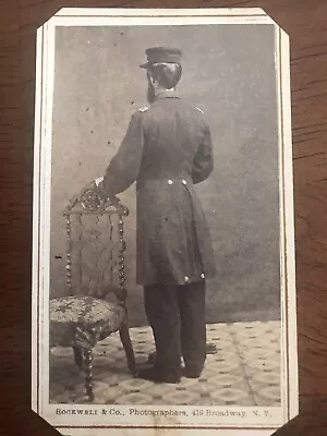 CDV Civil War Officer. Rare Back View Photographer Rockwell And Co. NYCity • $75