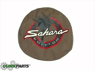 1997-2006 Jeep Wrangler TJ Sahara 30  Spare Tire Cover TAN W/ Sahara Logo OEM • $81.67