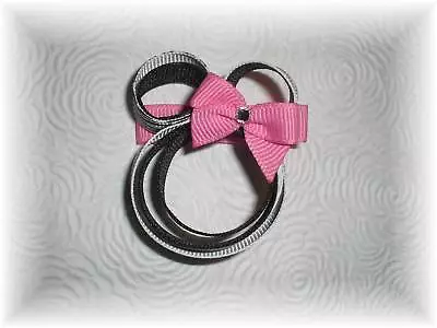 MINNIE MOUSE Inspired Zebra & Pink Boutique Hair Bow Girl Clip • $5