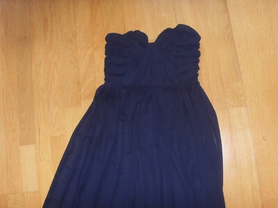 $16 • Buy ASOS, Navy Strapless Long Dress, Size 14UK
