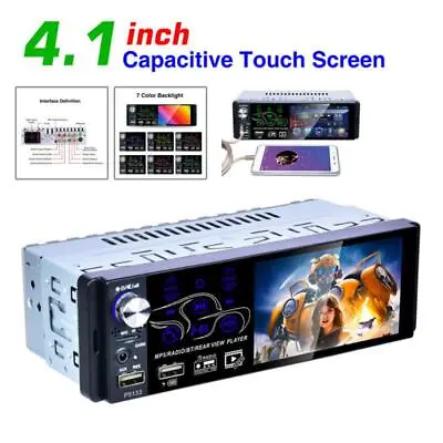 4.1  Car Stereo Bluetooth HD Touch Screen WMA AUX In-Dash Steering Wheel Control • $90.09