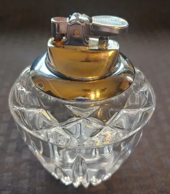 Vintage Princess House Lead Crystal Gem Shaped Table Top Butane Lighter Japan • $19