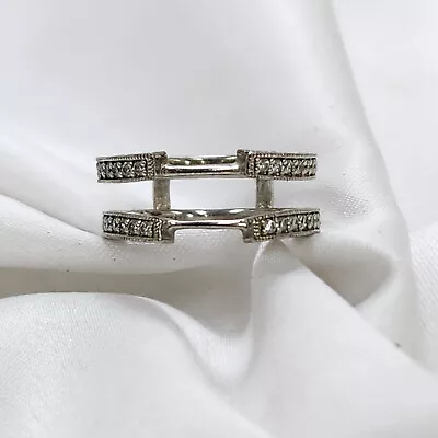 HSN Xavier Sterling Silver Simulated Diamond Ring Guard Pre-owned Jewelry • $0.99
