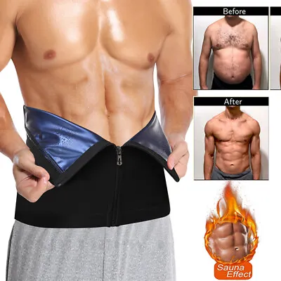 Men's Waist Trimmer Sauna Belt Sweat Body Shaper Fat Burner Shapewear Band Wrap • $4.79