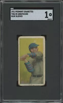 1909 T206 Ed Abbaticchio Piedmont 350-460 Blue Sleeves Sgc 1 Pittsburgh Pirates • $150