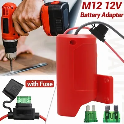 $13.92 • Buy Milwaukee M12 12V Battery Adapter Connector With Fuse Power Wheels DIY Robotics