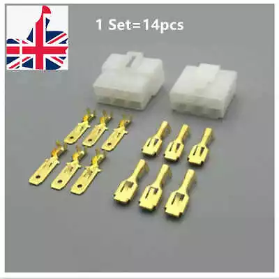 £8.99 • Buy 10Sets 6.3mm Electrical Multi Plug Terminal Block 6-Pin Connector Wiring For Car