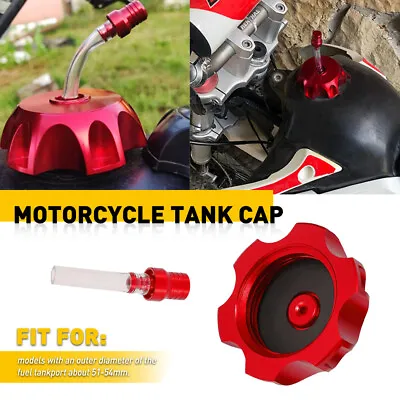 Motorcycle Gas Fuel Gas Cap Tank Gas Lid Cap Dirt Bike Red Aluminum Alloy AUXITO • $11.21