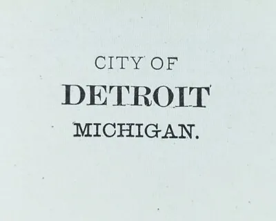 Vintage 1900 DETROIT MICHIGAN Map 22 X14  ~ Old Antique Original TIGERS CORKTOWN • $57.36