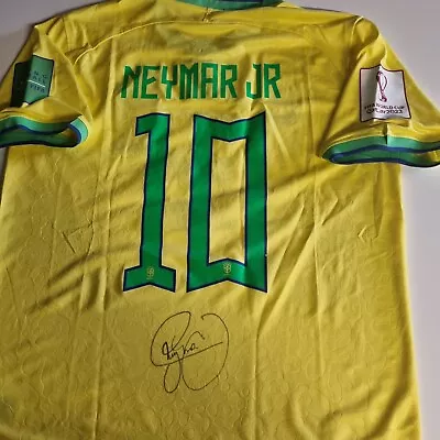 $595 • Buy Neymar Jr 2022 World Cup Brazil Jersey Hand Signed 