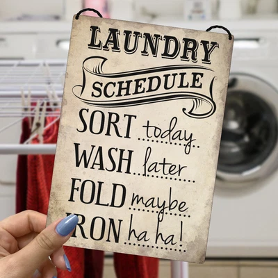 £6.99 • Buy Laundry Room Sign-Sort Wash Fold Iron Laundry Room Plaque-Fun Laundry Room Decor