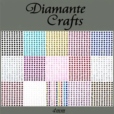 169 X 4mm Diamante Self Adhesive Rhinestone Body Gems Choose From 19 Colours • £2.99