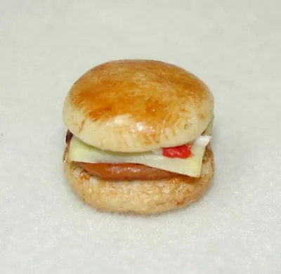 Miniature Handcrafted Cheeseburger For 1:12 Scale Dollhouse Diner Scene • $5.95