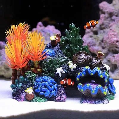 Tank Decoration Aquarium Landscape Coral Fish Tank Ornament Artificial Coral • £10.27