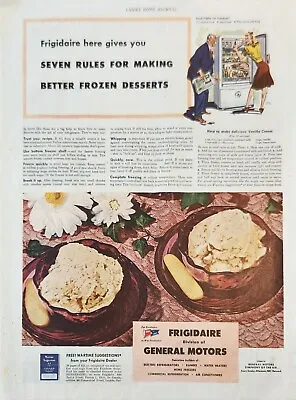 1944 Frigidaire Division General Motors Refrigerator Vintage Ad Frozen Desserts • $9.95