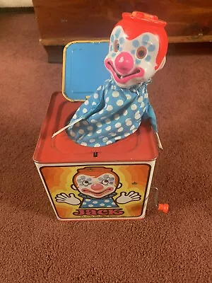 MATTEL 1971 Jack In The Box Music Box CLOWNS Great Shape Still Works • $47.50