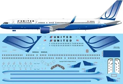 1:144 United Airlines (2004 - 2010 'Rising Blue' Cs) Boeing 757-222 • $20