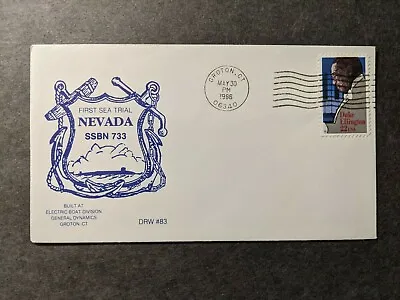 USS NEVADA SSBN-733 Naval Cover 1986 SEA TRIALS Cachet Groton CT • $9.99