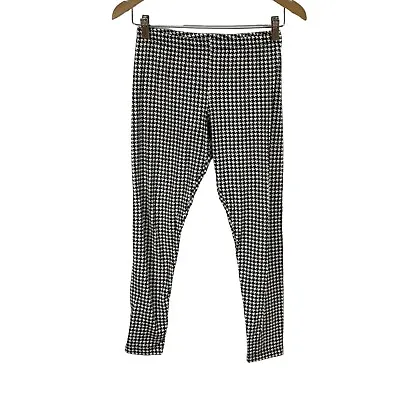 $12.99 • Buy Old Navy Womens Black Houndstooth Elastic Waist Pull On Cropped Leggings Size M