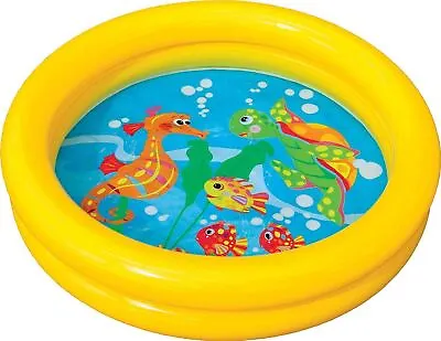 Intex Baby 2 Ring Paddling Pool Kids Swimming Pool Outside Garden Summer Fun • £4.97