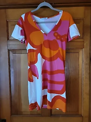 MARIMEKKO Samu Jussi Koski Womens Dress Tunic Shirt SX Abstract Floral MOD • $39.99