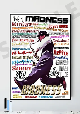 £22.99 • Buy Madness' Pop Art / Typography Print Mods Ska Suggs Collectables/Memorabilia/Gift