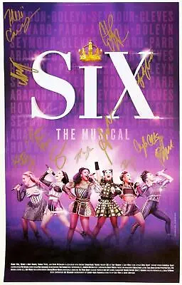 $51 • Buy SIX Broadway Fall 2022 Full Cast Andrea Macasaet, Brittney Mack Signed Poster