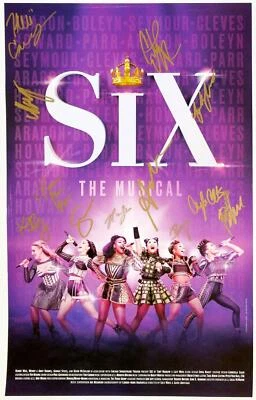 $51 • Buy SIX Broadway Fall 2022 Full Cast Andrea Macasaet, Brittney Mack Signed Poster