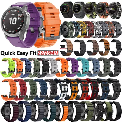 For Garmin Fenix 7 6 5 7X 6X 5X 3HR 22mm 26mm Smart Watch Replacement Band Strap • $14.95