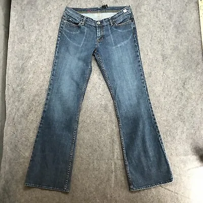 X2 Jeans Womens Size 8 Long Denim Laboratory Fit W10 Flare Leg Blue Medium Wash • $14.99