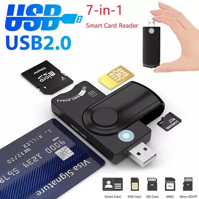 7-in-1 Smart USB 2.0 Micro TF SD SIM ID Memory Card Reader Adapter For Laptop PC • $14.69