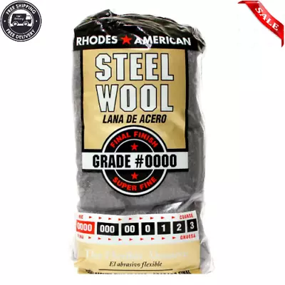 Steel Wool 12 Pad Super Fine Grade #0000 Rhodes American Final Finish DEAL!! • $6.89