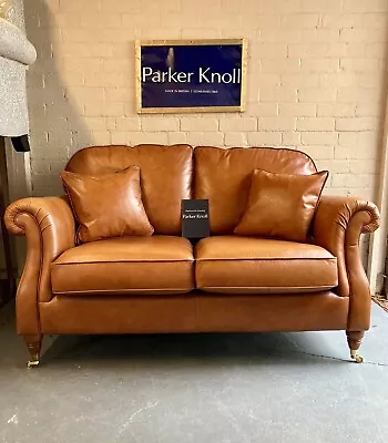 Parker Knoll Westbury Tan Leather Two Seater Sofa RRP £2995 • £895