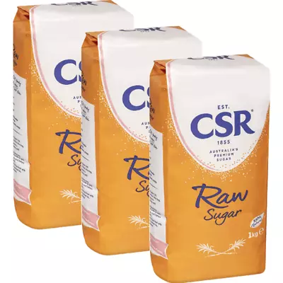 NEW 3x CSR Raw Sugar 1kg Bags Pack Bulk • $34.95