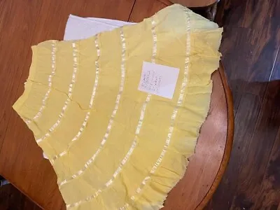 Vintage Yellow Square Dance Prairie Skirt 14  Waist 32  Length  • $19.95