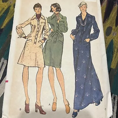 Vintage 1970s Vogue 8705 Half Size Semi Fitted Dress Sewing Pattern 35 UNCUT • $7