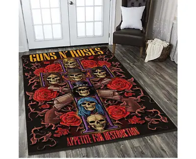 Guns N' Roses Rug Carpet Area Rug Carpet Music Premium Rectangle Rug • $55