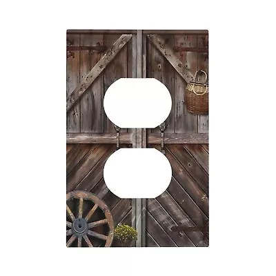 Rustic Barn Door 1 Gang Duplex Light Switch Cover Outlet Covers Wall Plate De... • $23.78