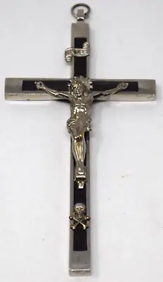 Vintage Large Memento Mori Crucifix Cross XTIAN Jesus Christ King Christian • $199.99