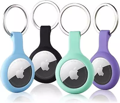 AirTag Holder Keyring Case 4 Pack Tracker Keychain Apple GPS Locator Compatible • £13.50