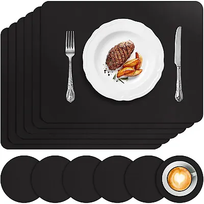 $29.99 • Buy Elegant PVC Placemat With Coasters Table Dining Place Mat Non-Slip Placemat 6set