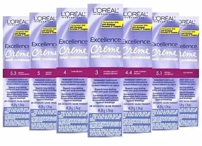 L'OREAL Excellence 25 Colors Hair Color Dye Brown Hilights Gray Blonde Permanent • $6.01